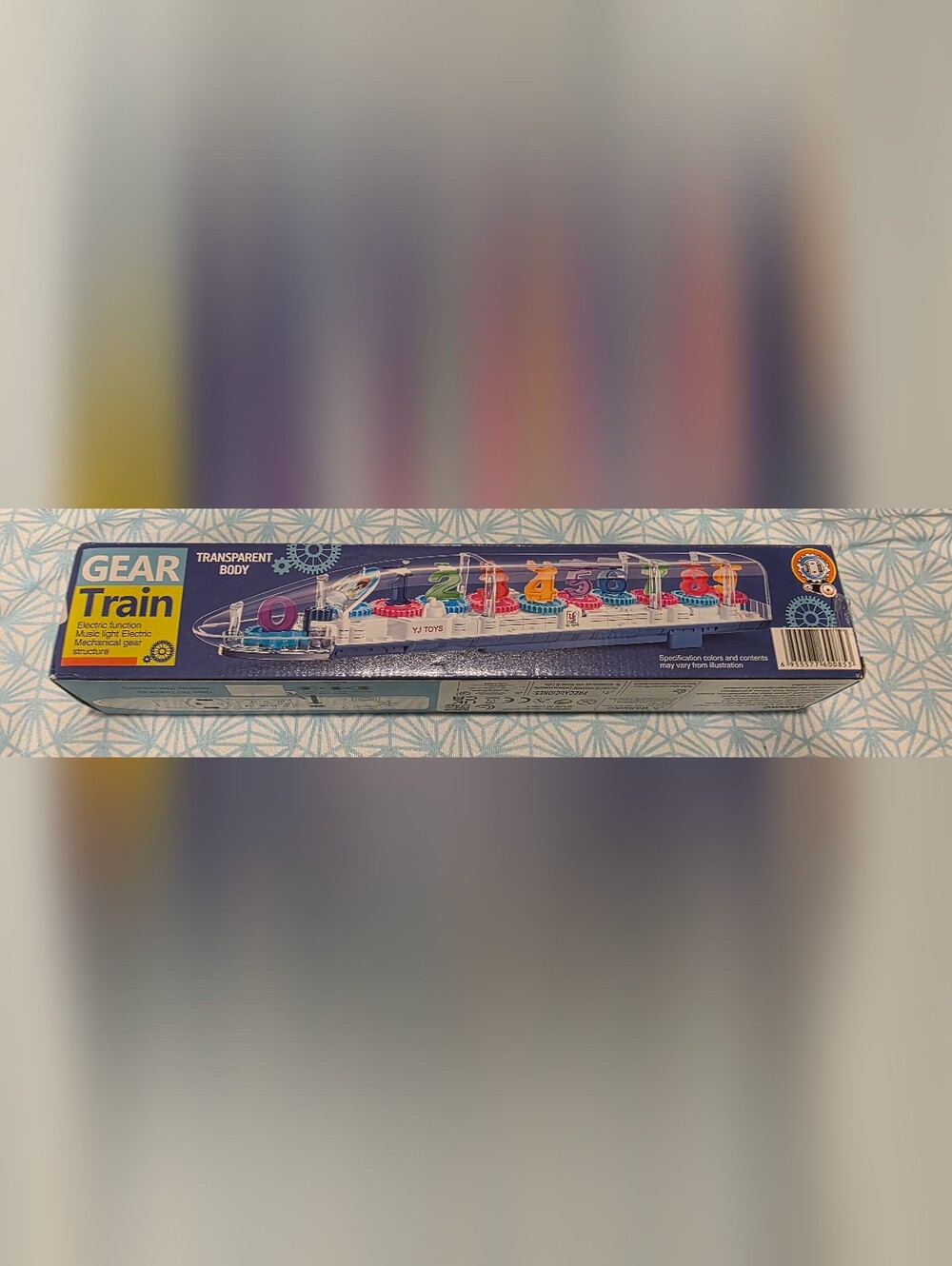 Gear Train Transparent Body Toy Train - Blue Box